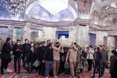 مراسم وداع با پیکر مطهر شهدای تازه تفحص شده در شیراز‎‎
