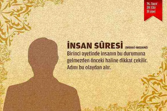 İnsân suresi ve iyi insanların özellikleri
