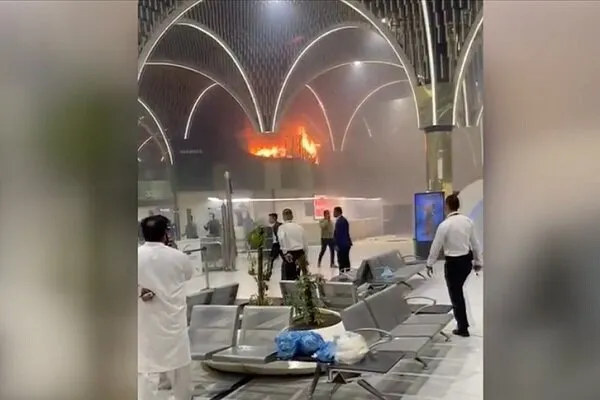 Bağdat Havalimanı'nda yangın çıktı