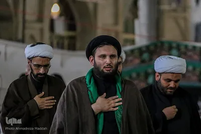 دسته عزاداری طلاب و روحانيون شیراز در سومين روز شهادت امام حسین(ع)