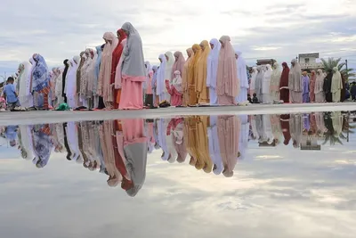 Worshippers at Baitul Makmur Grand Mosque, during Eid Al Adha celebrations in Meulaboh, West Aceh, Indonesia. Reuters

