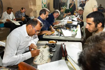 مشق عشق خوشنویسان اصفهانی در سوگ سیدالشهدا (ع)