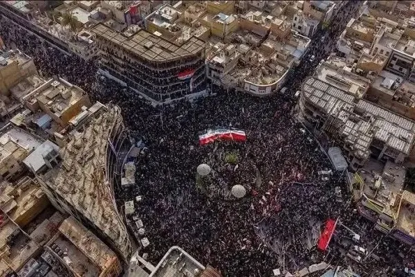 تظاهرات گسترده مردم عراق در محکومیت حمله آمریکایی صهیونیستی به ایران + عکس