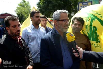 حضور غلام‌حسین غیب‌پرور، فرمانده سازمان بسیج مستضعفین در راهپیمایی روز جهانی قدس در تهران