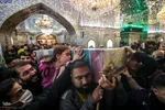 آیین وداع با پیکرهای مطهر چهار شهید گمنام دوران دفاع مقدس در حرم مطهر شاهچراغ(ع)‎
