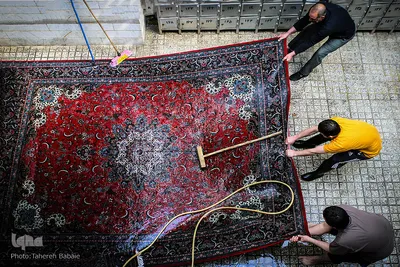 شستشوی قالی و فرش در آستانه نوروز