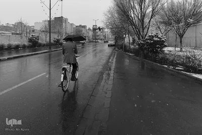برف زمستانی در اصفهان
