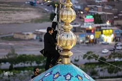 مسجد جمکران اور حرم حضرت معصومه(س) میں سیاہ پرچم نصب