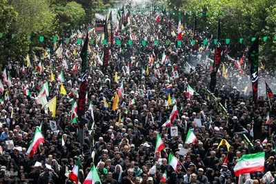 تشییع پیکر ۶۰ شهید اقتدار در تهران