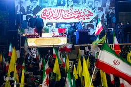 تشییع پیکر سردار شهید حاج مجید خادمی در تهران