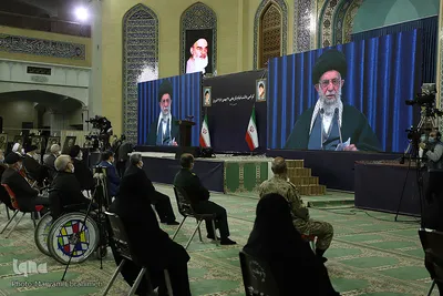 ارتباط تصویری مقام معظم رهبری با جمعی از مردم آذربایجان شرقی‎