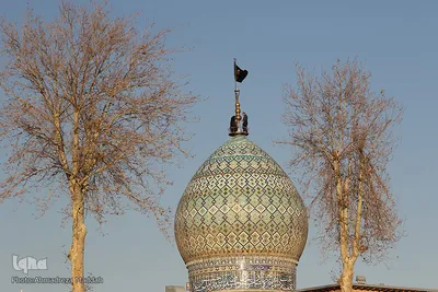 آیین تعویض پرچم گنبد آستان مقدس احمدی و محمدی شاهچراغ(ع)‎‎
