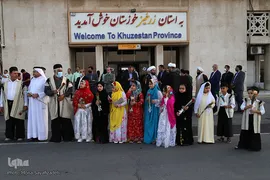 استقبال از خدام حرم مطهر امام رضا علیه السلام در فرودگاه بین‌المللی شهید سپهبد قاسم سلیمانی اهواز