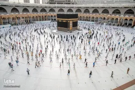 طواف وداع حجاج بیت االله الحرام در آخرین روز حج تمتع ۱۴۴۱