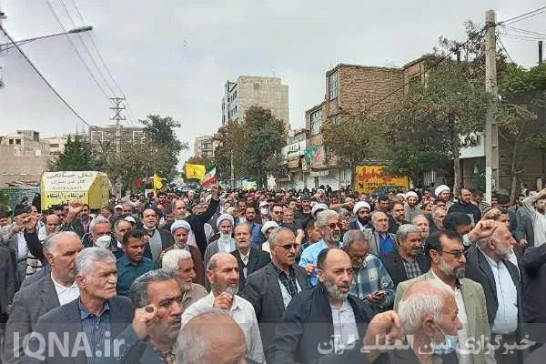 راهپیمایی مردم کمالشهر در حمایت ملت فلسطین