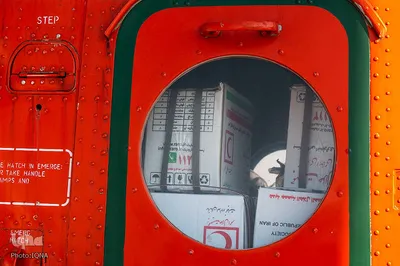 امدادرسانی هوایی جمعیت هلال احمر استان فارس به سیل زدگان لامرد‎‎