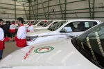 مراسم رونمایی از ۲۴ دستگاه خودروی امدادی هلال احمر یزد