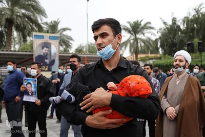 استقبال از پیکر شهید احسان کربلایی‌پور در اهواز