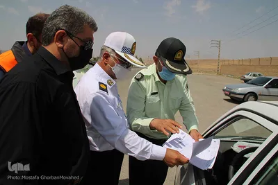 اعمال محدودیت‌های کرونایی در محورهای مواصلاتی شهرستان اهر، توسط پلیس راهور