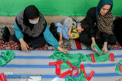 آغاز بسته‌بندی لباس همایش عظیم شیرخوارگان حسینی در استان فارس‎‎‎‎