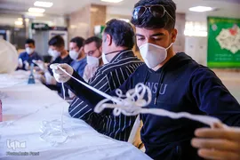 حرم علی بن حمزه(ع) کارگاه تولید ماسک جهادگران