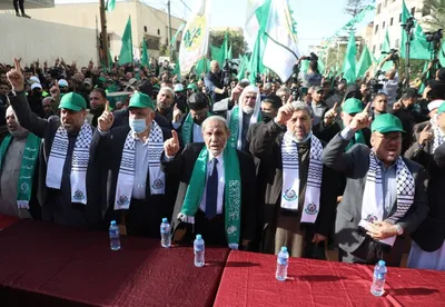 Palästinenser feiern 34. Jahrestag der Hamas-Gründung