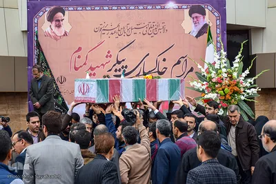 تشییع پیکرهای ۷ شهید گمنام در اهواز