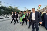 عکس | حضور خادمان حرم بانوی کرامت در مقتل شهدای مدرسه شجره طیبه