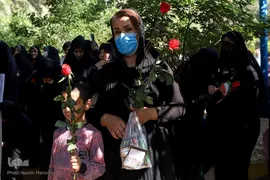 تشییع شهید گمنام با حضور دانش‌آموزان در اهواز