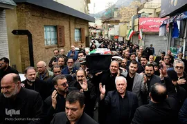 مراسم تشییع پیکر مرحوم حسن غفوری‌فرد در حسینیه جماران