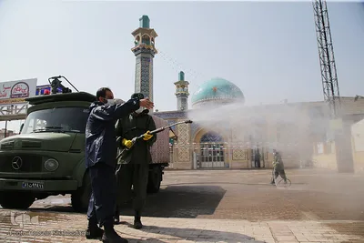 ضد عفونی اماکن و معابر از ویروس کرونا در قم