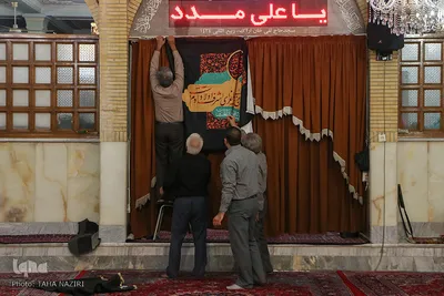 سیاه‌پوشی مسجد حاج تقی خان اراک در آستانه محرم