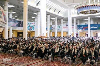 مراسم حماسه حضور بسیجیان در حرم شاهچراغ(ع)
