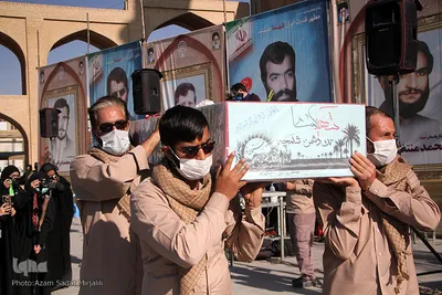 استقبال و تشییع چهار شهید گمنام در یزد‎