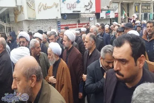 آیین تشییع دو پیکر مطهر شهید حملات صهیونی آمریکایی در قائم شهر