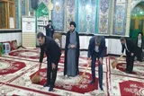 عکس | غبارروبی مسجدجامع گرگان به‌مناسبت ماه رمضان