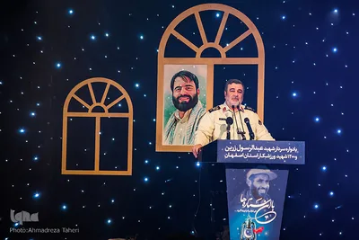 سردار حسین اشتری، فرمانده نیروی انتظامی جمهوری اسلامی ایران در ⁨یادواره شهید عبدالرسول زرین و ۱۲۰۰ شهید ورزشکار اصفهان