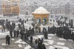 بارش اولین برف زمستانی در مشهد ـ حرم رضوی