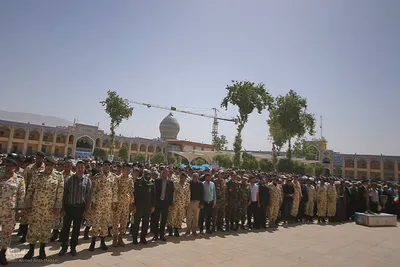 وداع و تشییع تکاور شهید محمد آزادی در حرم شاهچراغ(ع)