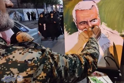 سومین شب از نمایشگاه نقاشی شهدایی در اجتماع شبانه بابلسر