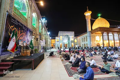 عزاداری شام شهادت امام جعفر صادق(ع) در حرم مطهر شاهچراغ(ع)