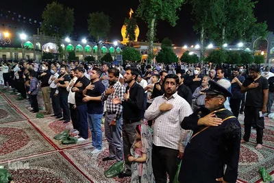 مراسم سوگواری شب شهادت امام جعفر صادق(ع) در حرم شاهچراغ‎‎
