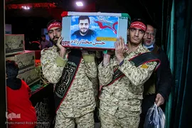 وداع با پیکر مطهر شهید مدافع امنیت طلبه بسیجی حسن مختار‌زاده