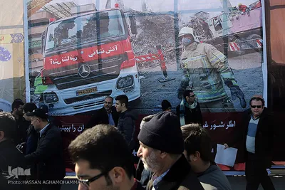 مراسم تشییع ۱۶آتش نشان شهید حادثه  پلاسکو