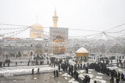 بارش اولین برف زمستانی در مشهد ـ حرم رضوی