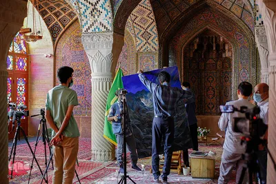 اجرای زنده نقاشی‌ توسط حسن روح الامین
