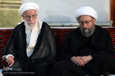 صادق آملی لاریجانی و احمد جنتی در مراسم بیست و نهمین سالگرد ارتحال امام خمینی (ره)