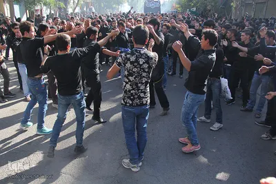 دسته بزرگ عزاداری حسینیه اعظم زنجان در روز تاسوعا