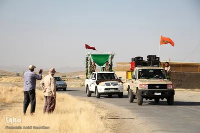 مراسم تشییع یک شهید گمنام در روستای نهاوند 