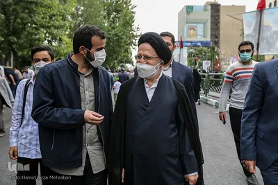 حجت الاسلام علی اصغر حجازی، مسئول دفتر مقام معظم رهبری در راهپیمایی روز قدس